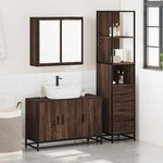 vidaXL Ensemble de meubles de salle de bain 3 Pièces Chêne marron