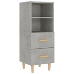 Vidaxl buffet haut gris béton 35x34x180 cm bois d'ingénierie