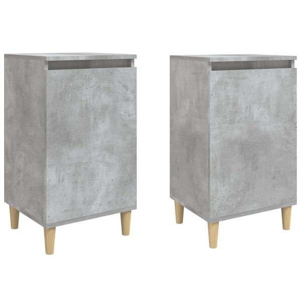 vidaXL Tables de chevet 2 Pièces gris béton 40x35x70 cm bois d'ingénierie