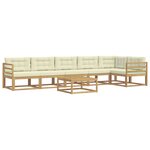 vidaXL Ensemble de canapés d'extérieur 7 pc Blanc et crème Polyester