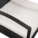 vidaXL Salon de jardin 5 Pièces avec coussins Résine tressée Noir
