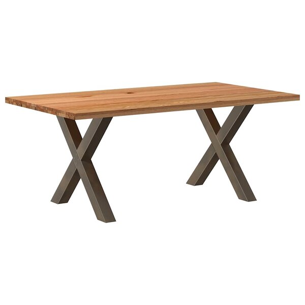 vidaXL Table à manger marron clair bois de chêne massif rectangulaire