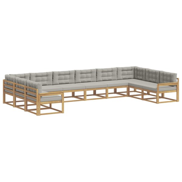 vidaXL Ensemble de canapés d'extérieur 10 Pièces Blanc et gris clair