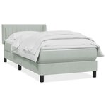 vidaXL Sommier à lattes de lit et matelas gris clair 90x210 cm velours