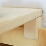 Table de chevet à fixer sur le lit - Blanc et bois naturel - 23 x 32 x 41 cm