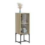 vidaXL Armoire latérale avec porte en verre chêne sonoma 35x37x100 cm