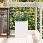 vidaXL Cache-pot de jardin Blanc 32 x 32 x 40 cm Acier laminé à froid