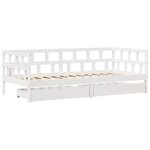 vidaXL Lit de jour et tiroirs sans matelas blanc 90x190 cm bois massif