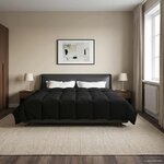 vidaXL Duvet complet toute l'année Noir 220 x 240 cm Microfibre