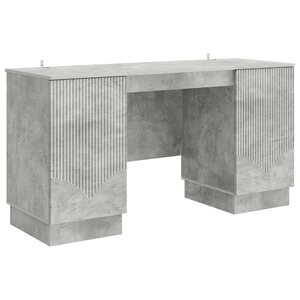 vidaXL Bureau Gris béton 142 5 x 50 x 75 cm Bois d'ingénierie