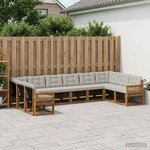 vidaXL Ensemble de canapés d'extérieur 10 Pièces Naturel et gris clair