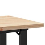 vidaXL Table à manger cadre en O 50x50x75 5cm bois de pin massif fonte