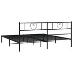 vidaXL Cadre de lit métal sans matelas avec tête de lit noir 193x203cm