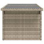 vidaXL Table de jardin dessus en verre gris clair 100x55x73 cm rotin