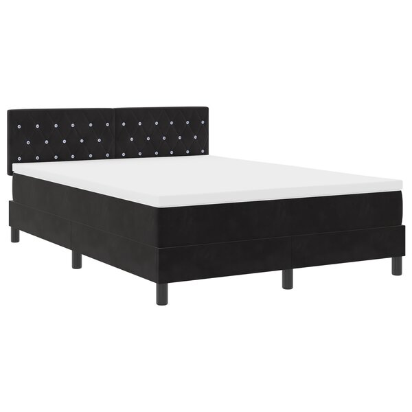 Lit tapissier vidaXL avec matelas Noir 160x200 cm Velours