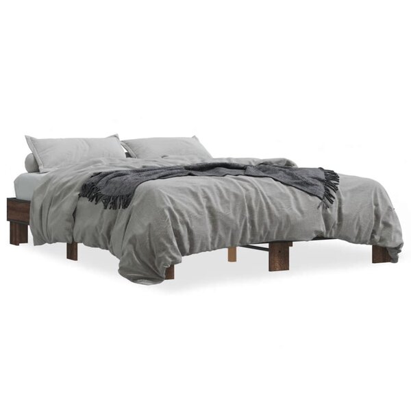 vidaXL Cadre de lit sans matelas chêne marron 150x200 cm