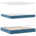 vidaXL Lit avec rangement et matelas Bleu foncé 200 x 200 cm Velours