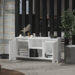 Vidaxl meuble tv blanc brillant 102x37 5x52 5 cm aggloméré