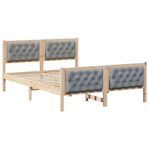 vidaXL Cadre de lit Gris clair 150 x 200 cm Pin massif