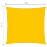 vidaXL Voile de parasol Tissu Oxford carré 3x3 m Jaune