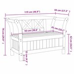 vidaXL Banc de Rangement de Jardin Marron 119 x 76 x 44cm