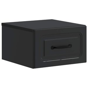 vidaXL Cabinet de chevet mural avec tiroir Noir 34 5 x 33 x 20 cm