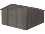 Abri jardin métal "Bois vieilli 1014" - 13 51m² - 321 x 421 x 205 cm - Gris