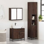 vidaXL Ensemble de meubles de salle de bain 3 Pièces Chêne marron