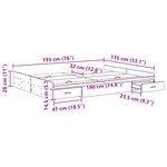 vidaXL Cadre de lit avec rangement avec tiroir Gris béton 135 x 190 cm
