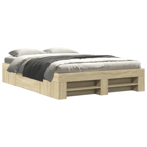 vidaXL Cadre de lit sans matelas chêne sonoma 120x190 cm