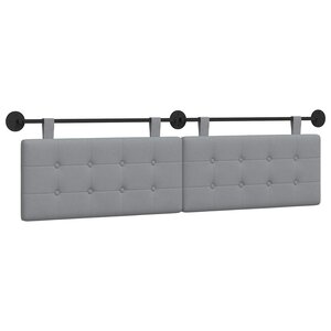 vidaXL Tête de lit suspendue Gris clair tissu