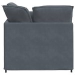 vidaXL Canapé modulaire et repose-pieds et coussins velours gris foncé