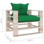 vidaXL Canapé palette de jardin avec coussins vert Bois de pin