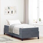 vidaXL Cadre de lit avec matelas Gris foncé 90 x 200 cm tissu