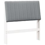 vidaXL Tête de lit capitonnée Gris clair 90 cm Pin massif