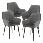 Lot de 4 chaises de salle à manger moderne design robuste 86 x 57 x 56 cm gris foncé 03_0009832