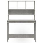 vidaXL Bureau avec étagères Gris béton 102x45x148 cm Bois d'ingénierie