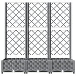 vidaXL Jardinière avec treillis Gris clair 120x40x121 5 cm PP