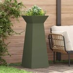 vidaXL Jardinière à pilier 2 Pièces Olive 40 x 40 x 100 cm Acier