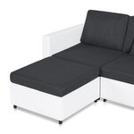 Vidaxl canapé-lit extensible à 4 places similicuir blanc