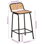 vidaXL Tabourets de bar lot de 2 bois massif manguier brut