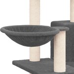 vidaXL Arbre à chat avec griffoirs en sisal Gris foncé 82 cm