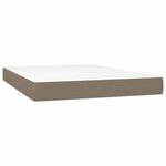 vidaXL Sommier à lattes de lit avec matelas LED Taupe 140x190 cm Tissu
