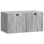 vidaXL Meuble TV mural Sonoma gris 59 5 x 31 x 30 cm Bois d'ingénierie