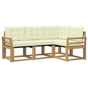vidaXL Ensemble de canapés d'extérieur 4 pc Blanc et crème