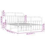 vidaXL Cadre de lit métal sans matelas avec pied de lit noir 140x190cm