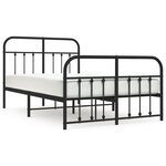 vidaXL Cadre de lit métal sans matelas avec pied de lit noir 120x200cm