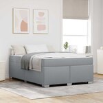 vidaXL Cadre de lit Gris clair 140 x 200 cm tissu
