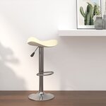 vidaXL Tabouret de bar Crème Acier chromé et cuir artificiel