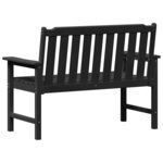 vidaXL Banc de jardin avec coussin Noir 120 x 59 x 88cm Plastique